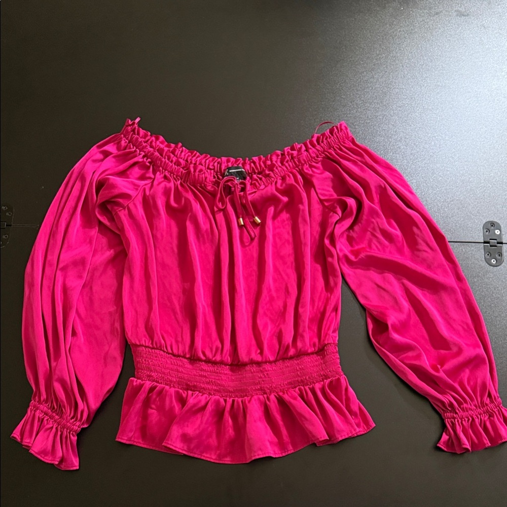 INC International Concepts Fuchsia Off-Shoulder Blouse